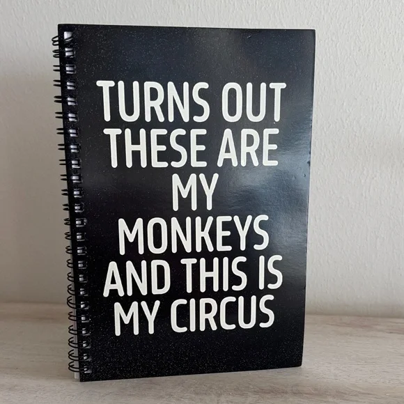 Black Spiral Notebook with White Text - Picture 4 of 4